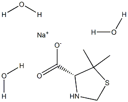 sodium (4R)-5,5-dimethyl-1,3-thiazolane-4-carboxylate trihydrate Struktur