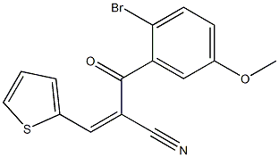 2-(2-bromo-5-methoxybenzoyl)-3-(2-thienyl)acrylonitrile Struktur