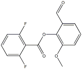 2-formyl-6-methoxyphenyl 2,6-difluorobenzoate Struktur