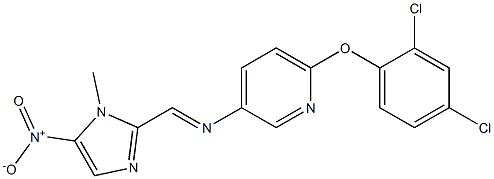 N3-[(1-methyl-5-nitro-1H-imidazol-2-yl)methylidene]-6-(2,4-dichlorophenoxy)pyridin-3-amine Struktur