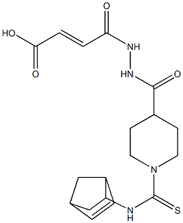 4-[2-({1-[(bicyclo[2.2.1]hept-5-en-2-ylamino)carbothioyl]-4-piperidyl}carbonyl)hydrazino]-4-oxobut-2-enoic acid Struktur