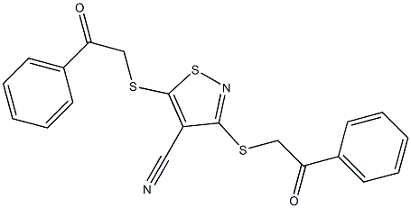 3,5-di[(2-oxo-2-phenylethyl)thio]isothiazole-4-carbonitrile Struktur