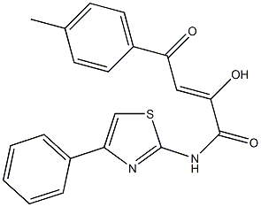 N1-(4-phenyl-1,3-thiazol-2-yl)-2-hydroxy-4-(4-methylphenyl)-4-oxobut-2-enamide Struktur