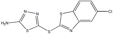 5-[(5-chloro-1,3-benzothiazol-2-yl)thio]-1,3,4-thiadiazol-2-amine Struktur