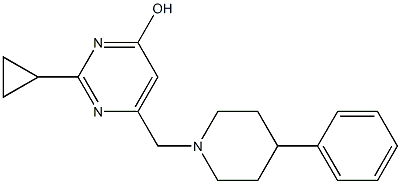 2-cyclopropyl-6-[(4-phenylpiperidino)methyl]-4-pyrimidinol Struktur