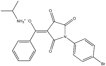 [1-(4-bromophenyl)-2,4,5-trioxotetrahydro-1H-pyrrol-3-yliden](phenyl)methanolate isoproylammonium Struktur