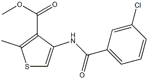 methyl 4-[(3-chlorobenzoyl)amino]-2-methylthiophene-3-carboxylate Struktur