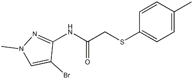 N-(4-bromo-1-methyl-1H-pyrazol-3-yl)-2-[(4-methylphenyl)thio]acetamide Struktur