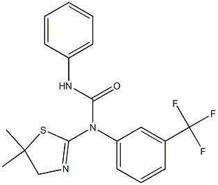 N-(5,5-dimethyl-4,5-dihydro-1,3-thiazol-2-yl)-N'-phenyl-N-[3-(trifluoromethyl)phenyl]urea Struktur