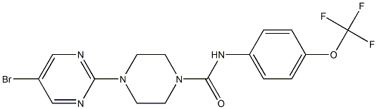 N1-[4-(trifluoromethoxy)phenyl]-4-(5-bromopyrimidin-2-yl)piperazine-1-carboxamide Struktur