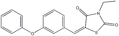 3-ethyl-5-[(E)-(3-phenoxyphenyl)methylidene]-1,3-thiazolane-2,4-dione Struktur