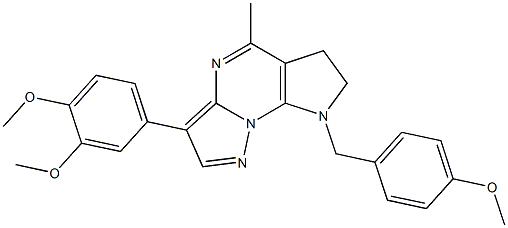 4-{[3-(3,4-dimethoxyphenyl)-5-methyl-6,7-dihydro-8H-pyrazolo[1,5-a]pyrrolo[3,2-e]pyrimidin-8-yl]methyl}phenyl methyl ether Struktur