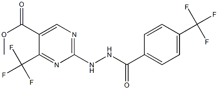 methyl 4-(trifluoromethyl)-2-{2-[4-(trifluoromethyl)benzoyl]hydrazino}pyrimidine-5-carboxylate Struktur