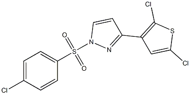 1-[(4-chlorophenyl)sulfonyl]-3-(2,5-dichloro-3-thienyl)-1H-pyrazole Struktur