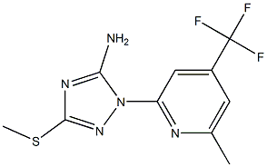 3-(methylthio)-1-[6-methyl-4-(trifluoromethyl)-2-pyridyl]-1H-1,2,4-triazol-5-amine Struktur