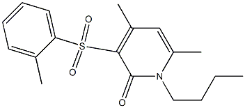 1-butyl-4,6-dimethyl-3-[(2-methylphenyl)sulfonyl]-2(1H)-pyridinone Struktur