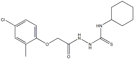 2-[2-(4-chloro-2-methylphenoxy)acetyl]-N-cyclohexyl-1-hydrazinecarbothioamide Struktur