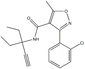 N4-(1,1-diethylprop-2-ynyl)-3-(2-chlorophenyl)-5-methylisoxazole-4-carboxamide Struktur