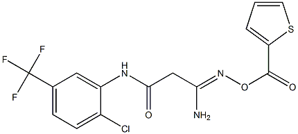 N1-[2-chloro-5-(trifluoromethyl)phenyl]-3-amino-3-{[(2-thienylcarbonyl)oxy]imino}propanamide Struktur