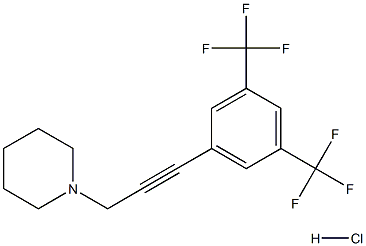 1-{3-[3,5-di(trifluoromethyl)phenyl]prop-2-ynyl}piperidine hydrochloride Struktur