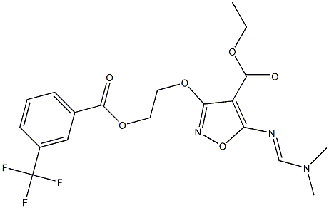 ethyl 5-{[(dimethylamino)methylene]amino}-3-(2-{[3-(trifluoromethyl)benzoyl]oxy}ethoxy)-4-isoxazolecarboxylate Struktur