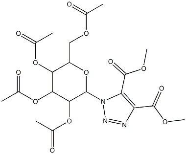 dimethyl 1-{3,4,5-tri(acetyloxy)-6-[(acetyloxy)methyl]tetrahydro-2H-pyran-2-yl}-1H-1,2,3-triazole-4,5-dicarboxylate Struktur