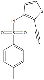 N1-(2-cyano-3-thienyl)-4-methylbenzene-1-sulfonamide Struktur