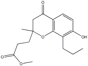 methyl 3-(7-hydroxy-2-methyl-4-oxo-8-propyl-3,4-dihydro-2H-chromen-2-yl)propanoate Struktur