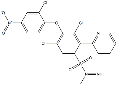 N1-imino(2-pyridyl)methyl-3,5-dichloro-4-(2-chloro-4-nitrophenoxy)benzene-1-sulfonamide Struktur