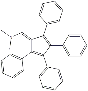 N,N-dimethyl-N-[(2,3,4,5-tetraphenylcyclopenta-2,4-dienyliden)methyl]amine Struktur