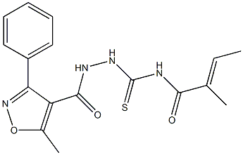 N1-({2-[(5-methyl-3-phenylisoxazol-4-yl)carbonyl]hydrazino}carbothioyl)-2-methylbut-2-enamide Struktur