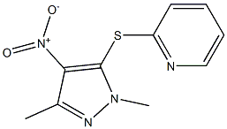 2-[(1,3-dimethyl-4-nitro-1H-pyrazol-5-yl)thio]pyridine Struktur