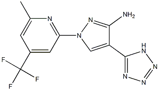 1-[6-methyl-4-(trifluoromethyl)-2-pyridyl]-4-(1H-1,2,3,4-tetraazol-5-yl)-1H -pyrazol-3-amine Struktur