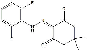 2-[2-(2,6-difluorophenyl)hydrazono]-5,5-dimethylcyclohexane-1,3-dione Struktur