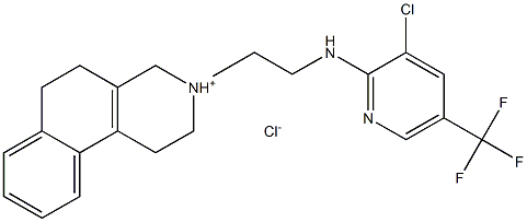 3-(2-{[3-chloro-5-(trifluoromethyl)-2-pyridinyl]amino}ethyl)-1,2,3,4,5,6-hexahydrobenzo[f]isoquinolinium chloride Struktur