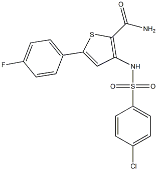 3-{[(4-chlorophenyl)sulfonyl]amino}-5-(4-fluorophenyl)thiophene-2-carboxamide Struktur