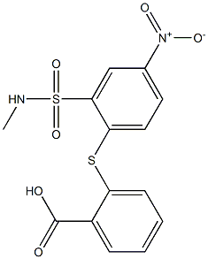 2-({2-[(methylamino)sulfonyl]-4-nitrophenyl}thio)benzoic acid Struktur