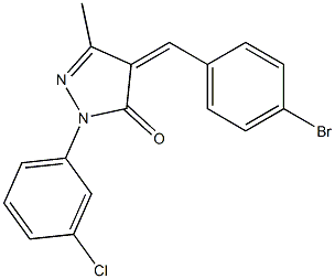 4-(4-bromobenzylidene)-1-(3-chlorophenyl)-3-methyl-4,5-dihydro-1H-pyrazol-5-one Struktur