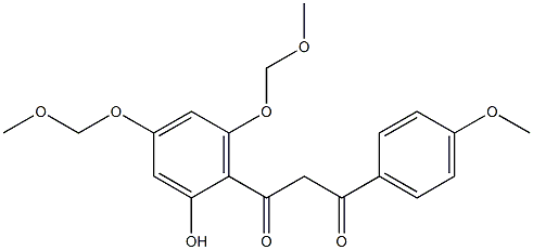 1-[2-hydroxy-4,6-di(methoxymethoxy)phenyl]-3-(4-methoxyphenyl)propane-1,3-dione Struktur