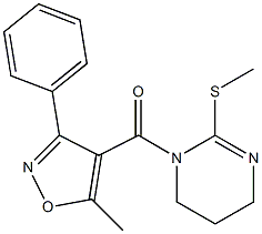 (5-methyl-3-phenylisoxazol-4-yl)[2-(methylthio)-1,4,5,6-tetrahydropyrimidin-1-yl]methanone Struktur