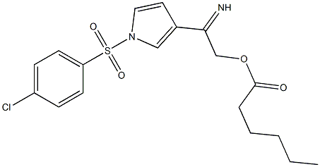 1-[(4-chlorophenyl)sulfonyl]-3-[(hexanoyloxy)ethanimidoyl]-1H-pyrrole Struktur