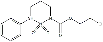 2-chloroethyl 2,2-dioxo-3-phenyl-2lambda~6~-diazathiane-1-carboxylate Struktur