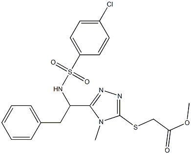 methyl 2-{[5-(1-{[(4-chlorophenyl)sulfonyl]amino}-2-phenylethyl)-4-methyl-4H-1,2,4-triazol-3-yl]sulfanyl}acetate Struktur