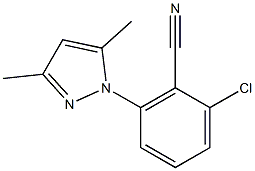 2-chloro-6-(3,5-dimethyl-1H-pyrazol-1-yl)benzonitrile Struktur