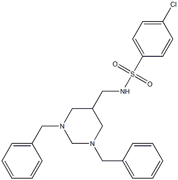 N1-[(1,3-dibenzylhexahydropyrimidin-5-yl)methyl]-4-chlorobenzene-1-sulfonamide Struktur