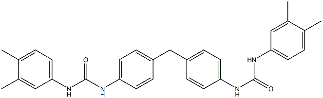 N'-[4-(4-{[(3,4-dimethylanilino)carbonyl]amino}benzyl)phenyl]-N-(3,4-dimethylphenyl)urea Struktur