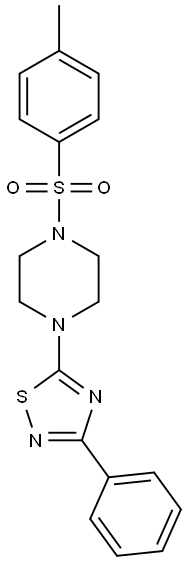 5-{4-[(4-methylphenyl)sulfonyl]piperazino}-3-phenyl-1,2,4-thiadiazole Struktur