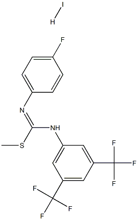 methyl N-(4-fluorophenyl)-[3,5-di(trifluoromethyl)anilino]methanimidothioate hydroiodide Struktur