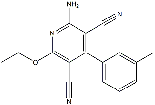 2-amino-6-ethoxy-4-(3-methylphenyl)pyridine-3,5-dicarbonitrile Struktur