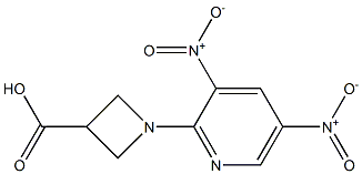 1-(3,5-dinitro-2-pyridinyl)-3-azetanecarboxylic acid Struktur